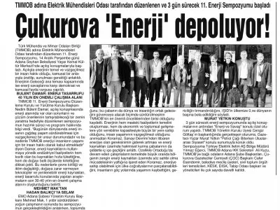 ÇUKUROVA `ENERJİ DEPOLUYOR! (BÖLGE)