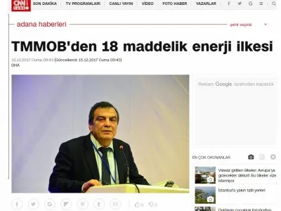 TMMOB`DEN 18 MADDELİK ENERJİ İLKESİ (CNNTURK.COM)