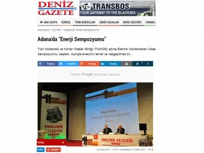 ADANA`DA `ENERJİ SEMPOZYUMU` (DENİZGAZETE.COM)