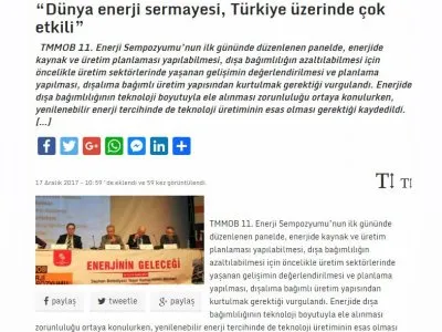 `DÜNYA ENERJİ SERMAYESİ, TÜRKİYE ÜZERİNDE ÇOK ETKİLİ` (GUNDEM01.COM)