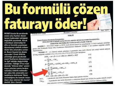 BU FORMÜLÜ ÇÖZEN FATURAYI ÖDER (VATAN)