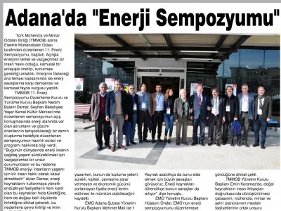 ADANA`DA `ENERJİ SEMPOZYUMU` (İLERİ)