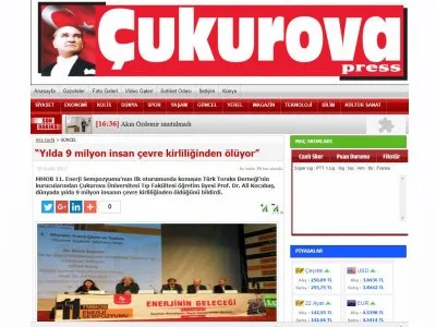 “YILDA 9 MİLYON İNSAN ÇEVRE KİRLİLİĞİNDEN ÖLÜYOR” (CUKUROVAPRESS.COM)
