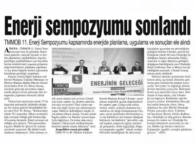 ENERJİ SEMPOZYUMU SONLANDI (ANAYURT)