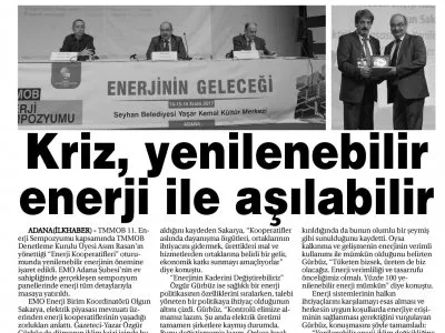 KRİZ, YENİLENEBİLİR ENERJİ İLE AŞILABİLİR (İLK HABER)