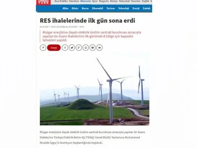 RES İHALELERİNDE İLK GÜN SONA ERDİ (HABERTÜRK)