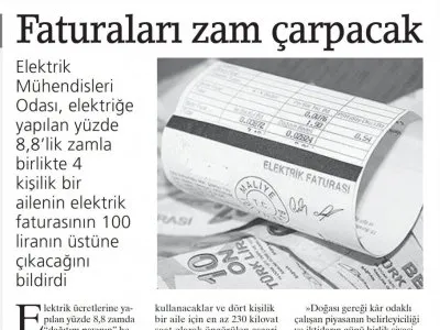 FATURALARI ZAM ÇARPACAK (BİRGÜN)