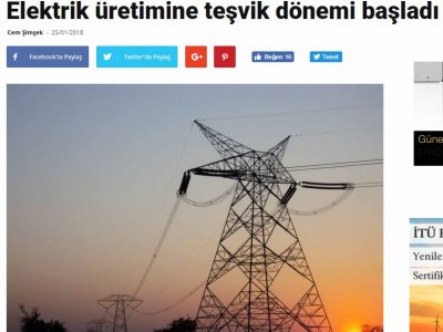 ELEKTRİK ÜRETİMİNE TEŞVİK DÖNEMİ BAŞLADI (ENERJİENSTİTUSU.COM)
