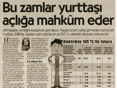 EN UCUZ ELEKTRİK FATURASI 103 TL (CUMHURİYET)
