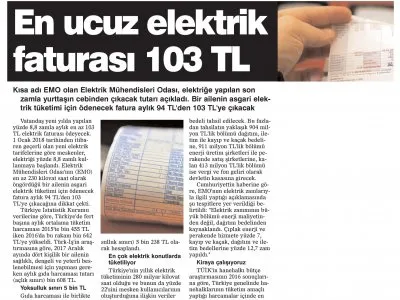 EN UCUZ ELEKTRİK FATURASI 103 TL (DİYARBAKIR YENİGÜN)