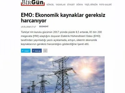 EMO: EKONOMİK KAYNAKLAR GEREKSİZ HARCANIYOR (BİRGUN.NET)