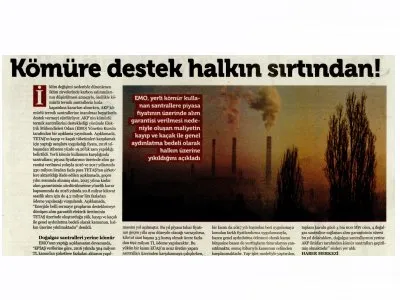 KÖMÜRE DESTEK HALKIN SIRTINDAN!(ÖZGÜRLÜKÇÜ DEMOKRASİ)