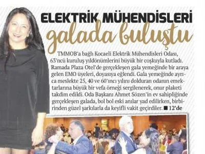 BÜYÜK KOCAELİ:ELEKTRİK MÜHENDİSLERİ  GALADA BULUŞTU