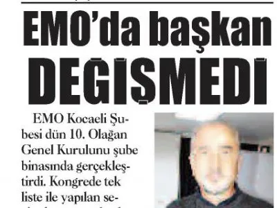 ÇAĞDAŞ KOCAELİ :EMODA BAŞKAN DEĞİŞMEDİ