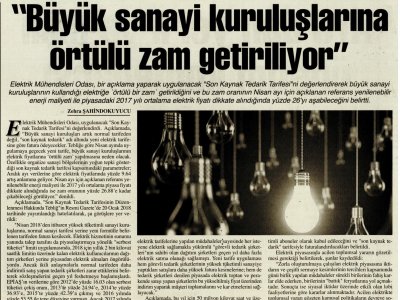 “BÜYÜK SANAYİ KURULUŞLARINA ÖRTÜLÜ ZAM GETİRİLİYOR” (BAŞKENT GAZETESİ)