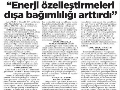 ENERJİ ÖZELLEŞTİRMELERİ DIŞA BAGIMLILIGI ARTIRDI (GAZETTE)