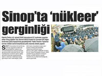 SİNOP`TA `NÜKLEER` GERGİNLİĞİ (GAZETE GERÇEK)