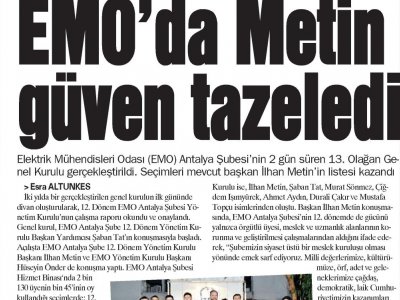 EMO`DA METİN GÜVEN TAZELEDİ (AKDENİZ MANŞET-08.02.2018)