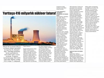 YURTTAŞA 416 MİLYARLIK NÜKLEER FATURA! (HABERCİ MERSİN)