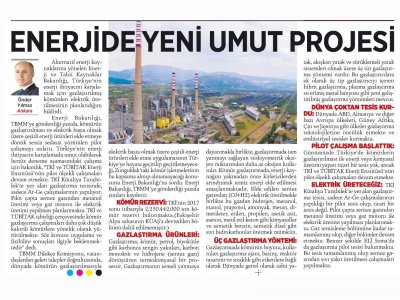 ENERJİDE YENİ UMUT PROJESİ (MİLLİYET)