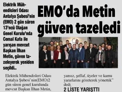 EMO`DA METİN GÜVEN TAZELEDİ (AKDENİZ GERÇEK - 08.02.2018)