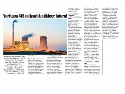 YURTTAŞA 416 MİLYARLIK NÜKLEER FATURA! (HABERCİ MERSİN)