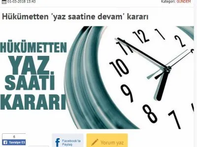 HÜKÜMETTEN `YAZ SAATİNE DEVAM` KARARI (MEMOHABER.COM)