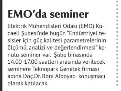 ÖZGÜR KOCAELİ: EMO`DA SEMİNER VAR
