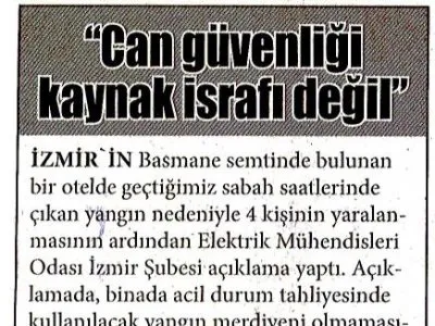 EMO: `CAN GÜVENLİĞİ KAYNAK ISRAFI DEĞİLDİR` (YENİ BAKIŞ)