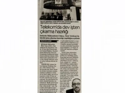 TELEKOM DA DEV İŞTEN ÇIKARMA HAZIRLIĞI (CUMHURİYET, 24.03.2018)