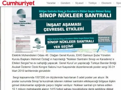 EMO`DAN `NÜKLEER SANTRALIN SİNOP VE KARADENİZ`E ETKİLERİ ` SERGİSİ (CUMHURİYET.COM.TR)