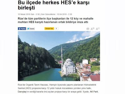 BU İLÇEDE HERKES HES’E KARŞI BİRLEŞTİ (GAZETEVATAN.COM)