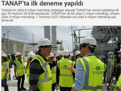 TANAP’TA İLK DENEME YAPILDI (MEHMET KARA- DÜNYA)
