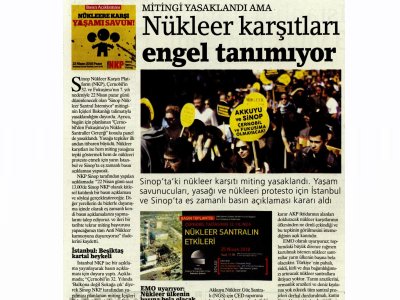 YASAĞA RAĞMEN 2 KENTTE NÜKLEER EYLEM YAPILACAK (BİRGÜN)