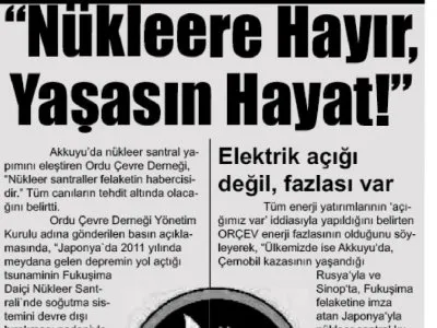 `NÜKLEERE HAYIR, YAŞASIN HAYAT!` (ORDU TRİBÜN)