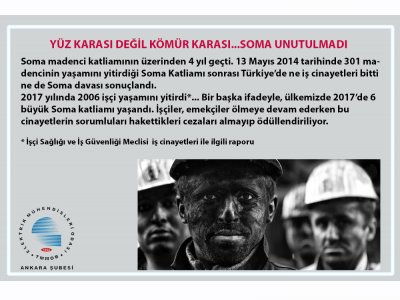 YÜZ KARASI DEĞİL KÖMÜR KARASI...SOMA UNUTULMADI