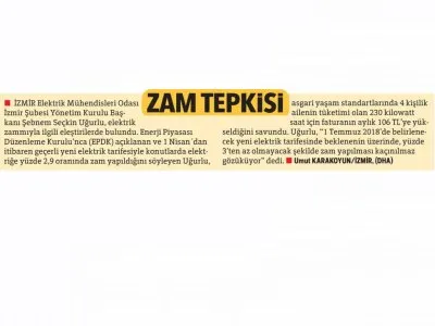 ZAM TEPKİSİ (HÜRRİYET EGE)