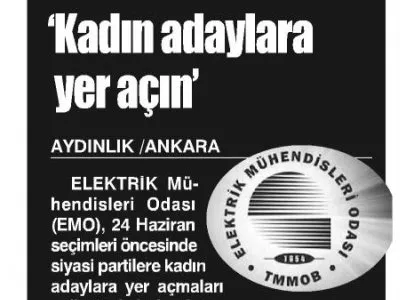 KADIN ADAYLARA YER AÇIN (AYDINLIK)