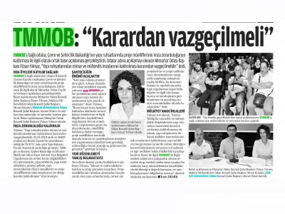 BÜYÜK KOCAELİ: TMMOB: KARARDAN VAZGEÇİLMELİ