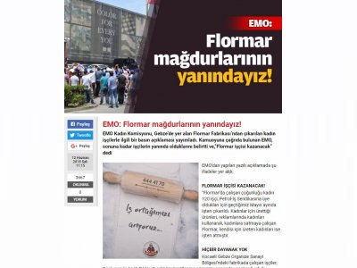 EMO: FLORMAR MAĞDURLARININ YANINDAYIZ! (KOCAELİZİRVE.COM)