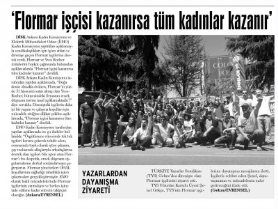 `FLORMAR İSÇİSİ KAZANIRSA TÜM KADINLAR KAZANIR` (GÜNLÜK EVRENSEL)