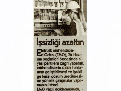 İŞSİZLİĞİ AZALTIN (CUMHURİYET)