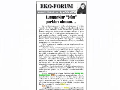 LUNAPARKLAR ÖLÜM PARKLARI OLMASIN (BAŞKENT GAZETESİ, AYSEL KANBER, 21.06.2018)
