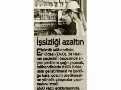 İŞSİZLİĞİ AZALTIN (CUMHURİYET)