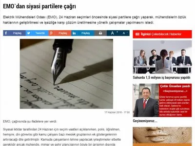 EMO`DAN SİYASİ PARTİLERE ÇAĞRI (TUKETİCİPOSTASİ.COM)