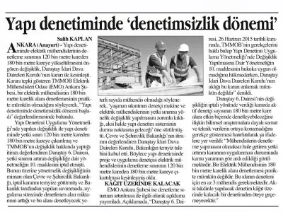 YAPI DENETİMİNDE DENETİMSİZLİK DÖNEMİ (ANAYURTGAZETESİ,26.06.2018)