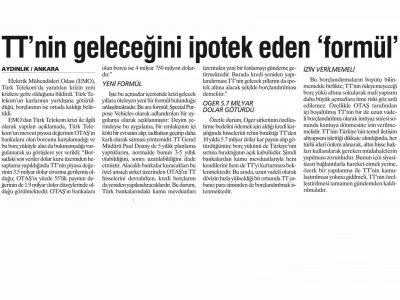 TT`NİN GELECEĞİNİ İPOTEK EDEN `FORMÜL` (AYDINLIK)