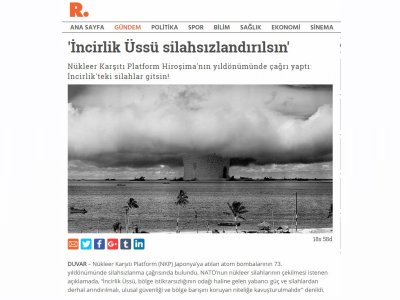 `İNCİRLİK ÜSSÜ SİLAHSIZLANDIRILSIN` (GAZETEDUVAR.COM.TR)