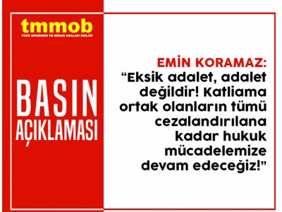 TMMOBNİN 10 EKİM KATLİAMI AÇIKLAMASI:EKSİK ADALET, ADALET DEĞİLDİR KATLİAMA ORTAK OLANLARIN TÜMÜ CEZALANDIRILANA KADAR HUKUK MÜCADELEMİZE DEVAM EDECEĞİZ!
