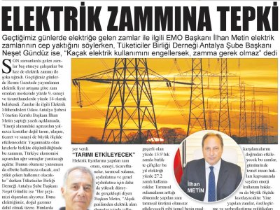 ELEKTRİK ZAMMINA TEPKİ (ANTALYA GÜNDEM-06.08.2018)